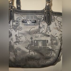 Coach Black Graphic Tote Bag and Wallet